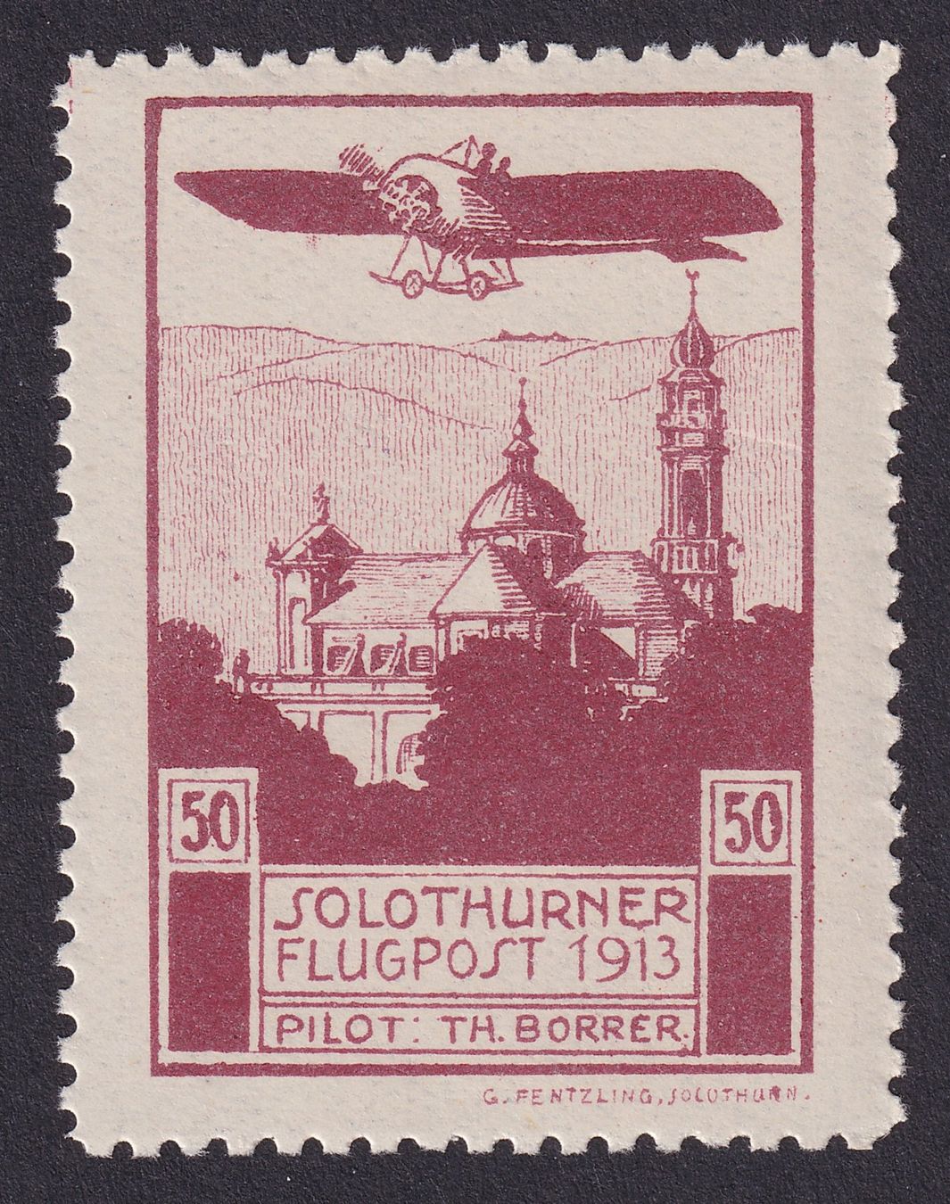 Tous les timbres: Flug-Vorläufer XI Solothurn postfrisch ** – D'occasion à Ebikon par SilvioFreund