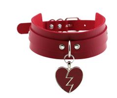 NEUES Nieten Halsband in Rot mit Herz - 222610