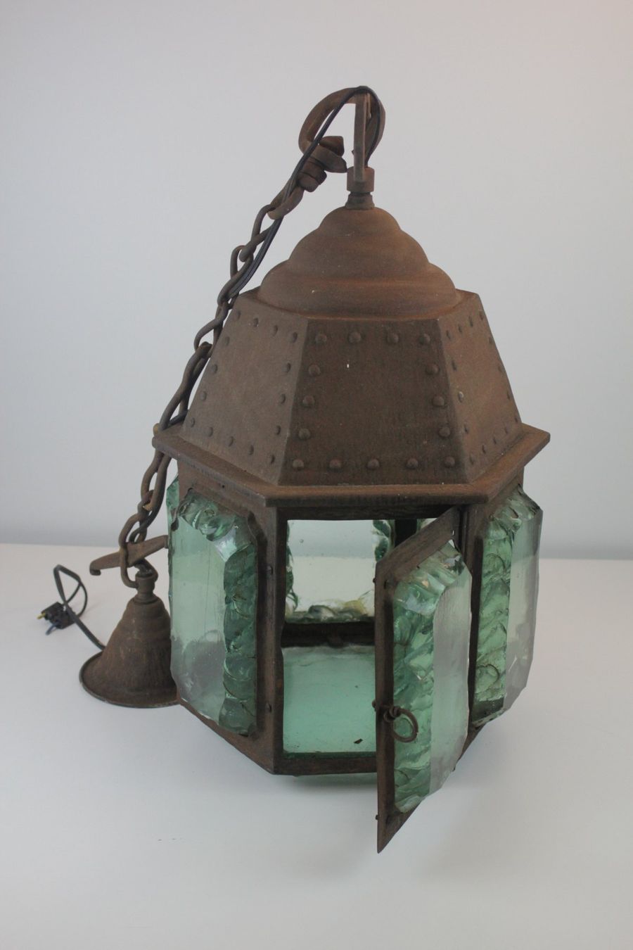 Lampadari & plafoniere: Rustikale Vintage Hängelampe mit Dickglas – Usato da Basel venduto da IRMAundFRED 1