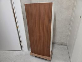 Wall cabinet white with walnut effect door