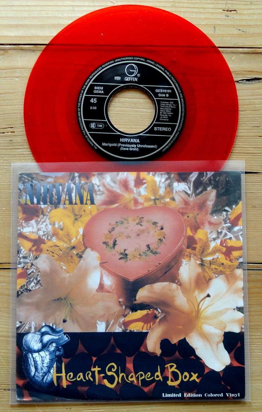 SI NIRVANA heart-shaped box 1993 GEFFEN GES19191 red Vinyl (Gebraucht ...
