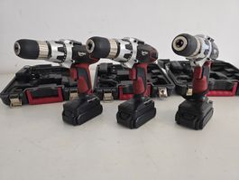 3 Stück 2-Gang Akkuschrauber 18V Li-Ion Koffer Bohrschrauber