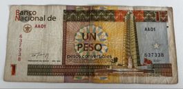 1 Peso Kuba Banknote 1994 Sammlerstück guter Zustand