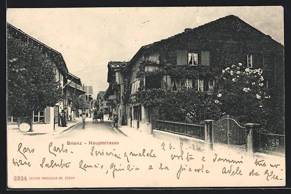 Cartoline postali: AK Brienz, Hauptstrasse mit Passanten – Usato da Berlin venduto da bartko-reher