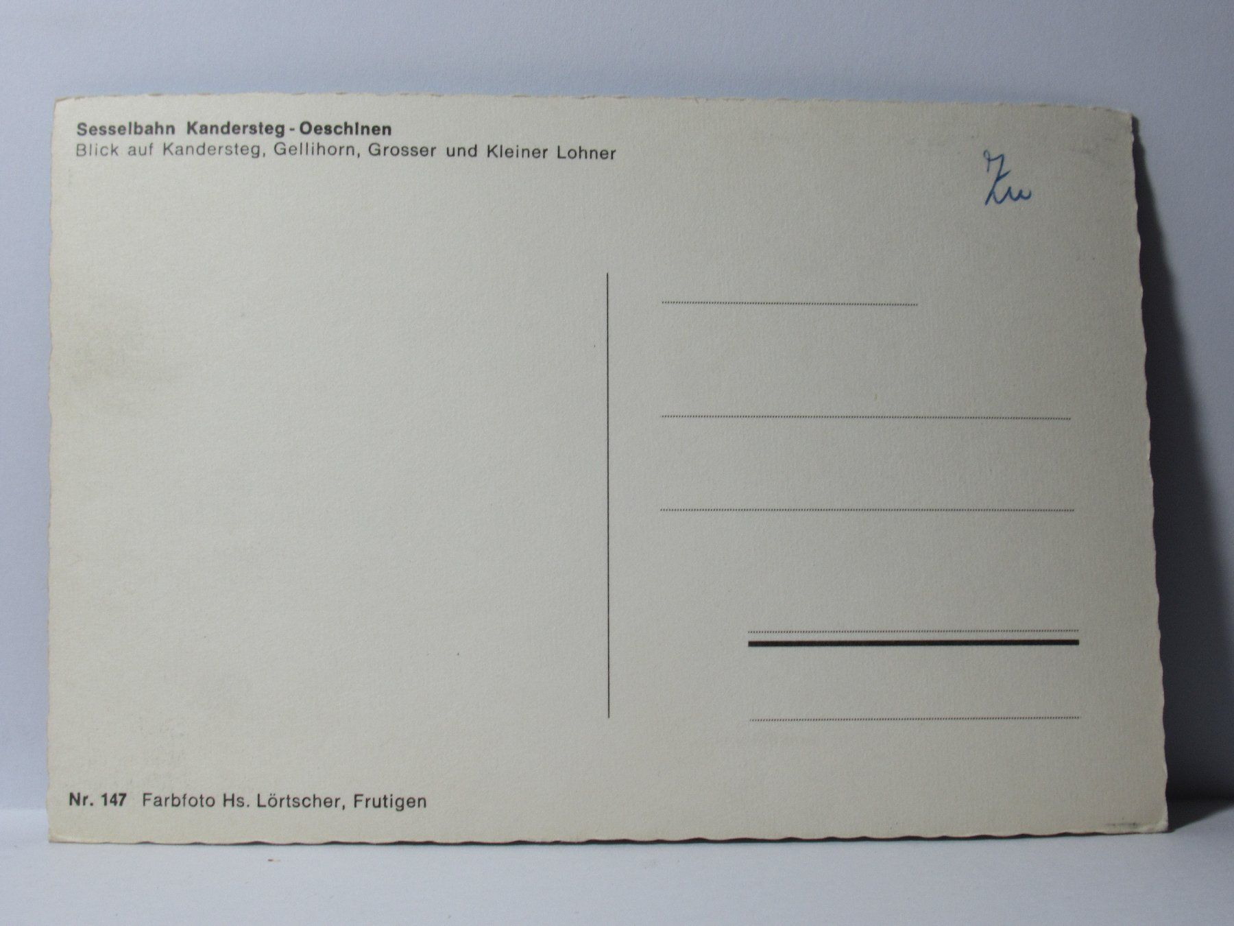 Ansichtskarten: Sesselbahn ,  Kandersteg - Oeschinen – Neu (gemäss Beschreibung) aus Grenchen von Bluemchen1900 1