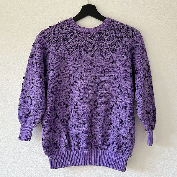 Pullover & Sweatshirts: VIOLETT | Handgestrickter Pullover S | Strickpulli Vintage – Gebraucht aus Engelburg von Rmueller