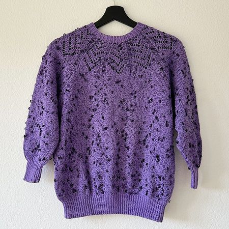 VIOLETT | Handgestrickter Pullover S | Strickpulli Vintage
