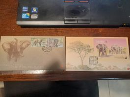 2 Enveloppes Premier Jour Afrique du Sud, Éléphant