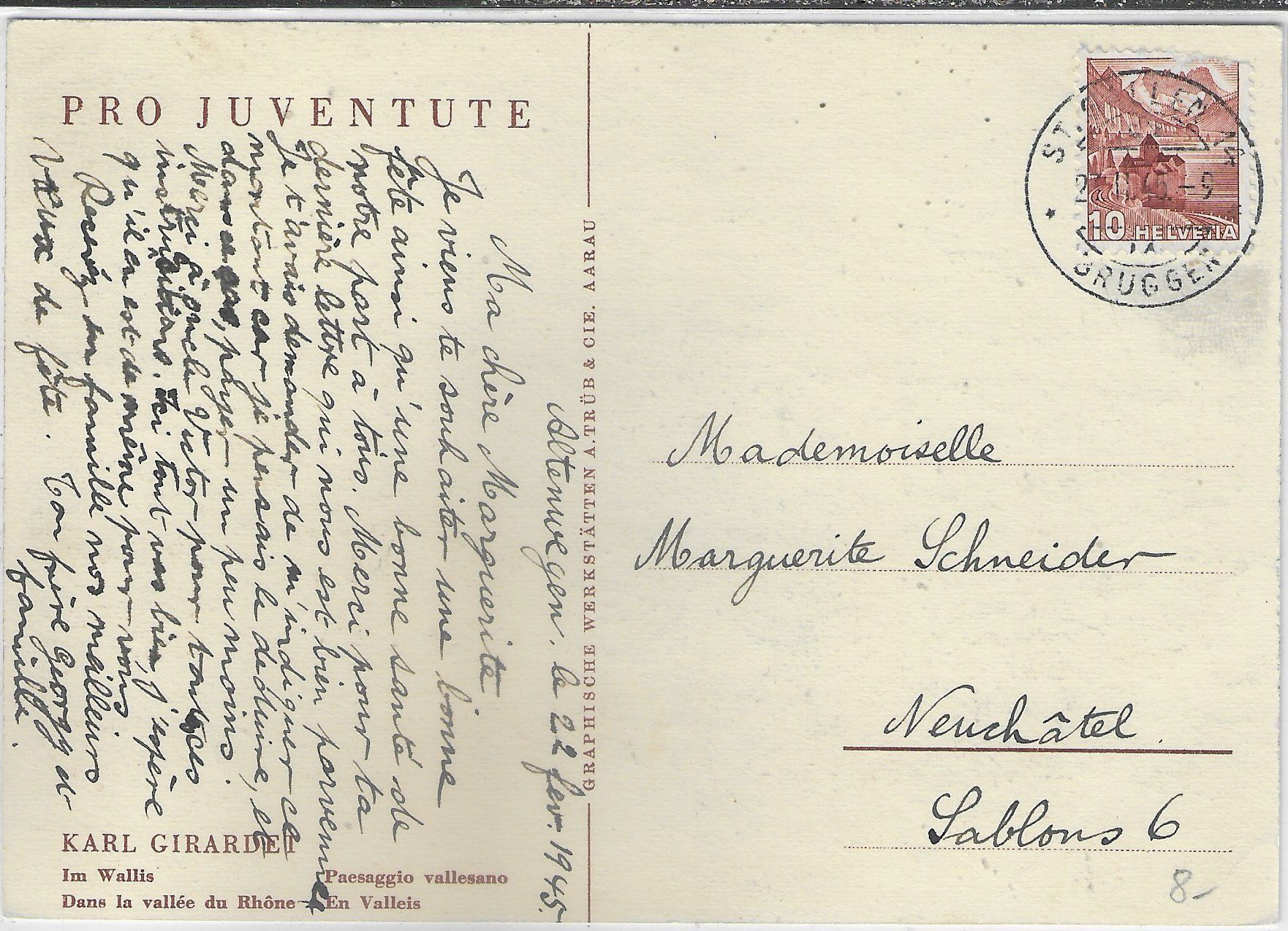 Cartoline postali: Pro Juventute - Im Wallis - Karl Girardet – Usato da Ettingen venduto da Kartenplanet 1