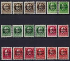 Bayern 1919/20 mit Aufdruck Freistaat- Bayern postfrisch