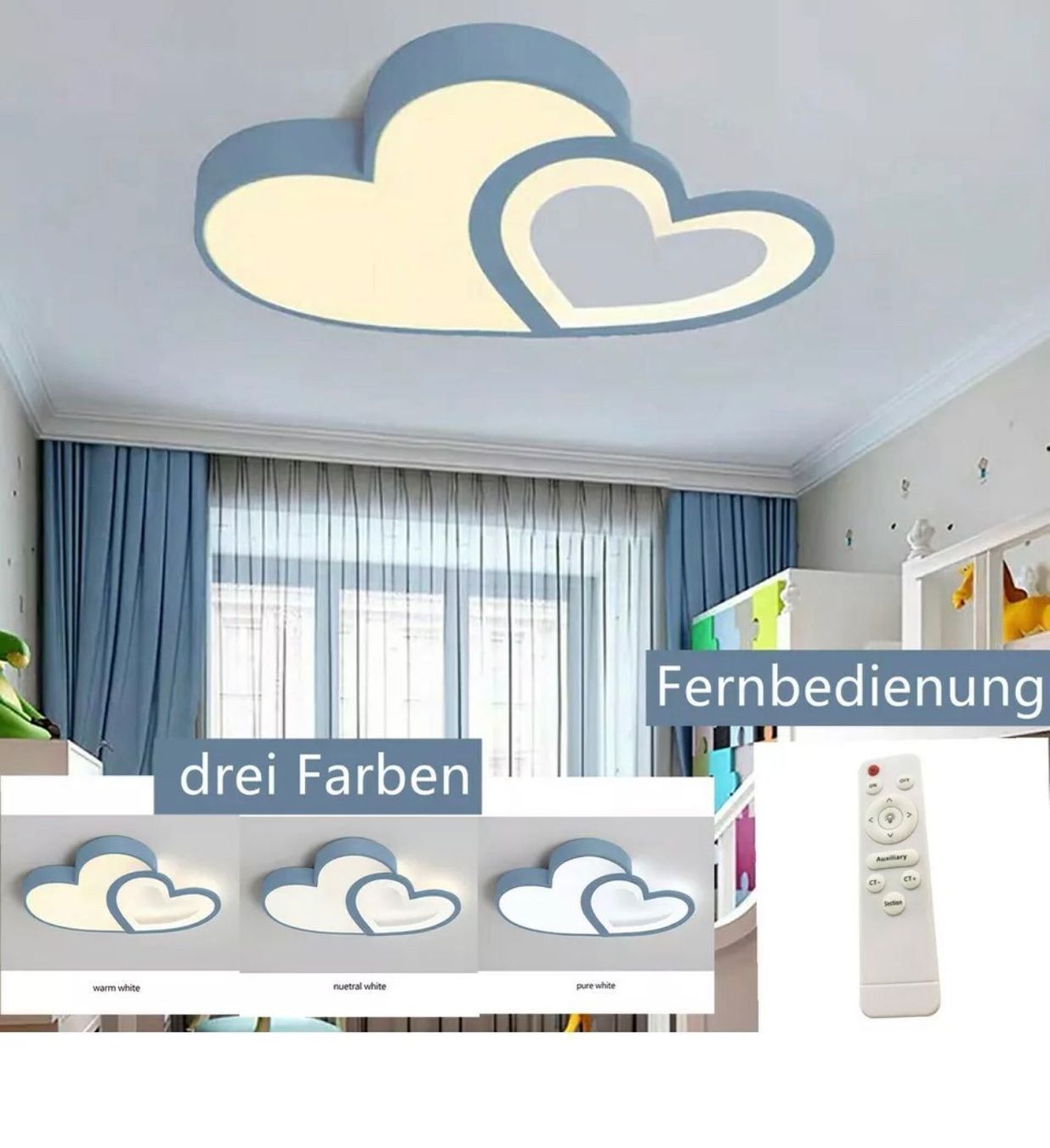 Lampadari & plafoniere: LED Deckenleuchte Herzförmig Kinder Zimm – Nuovo e nell'imballaggio originale da Amriswil venduto da JaJa-Express 1