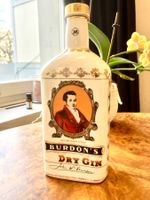 Antike Porzellanflasche Burdon's Dry Gin