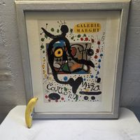 Lithografie Joan Miro Galerie Maeght gerahmt 1965