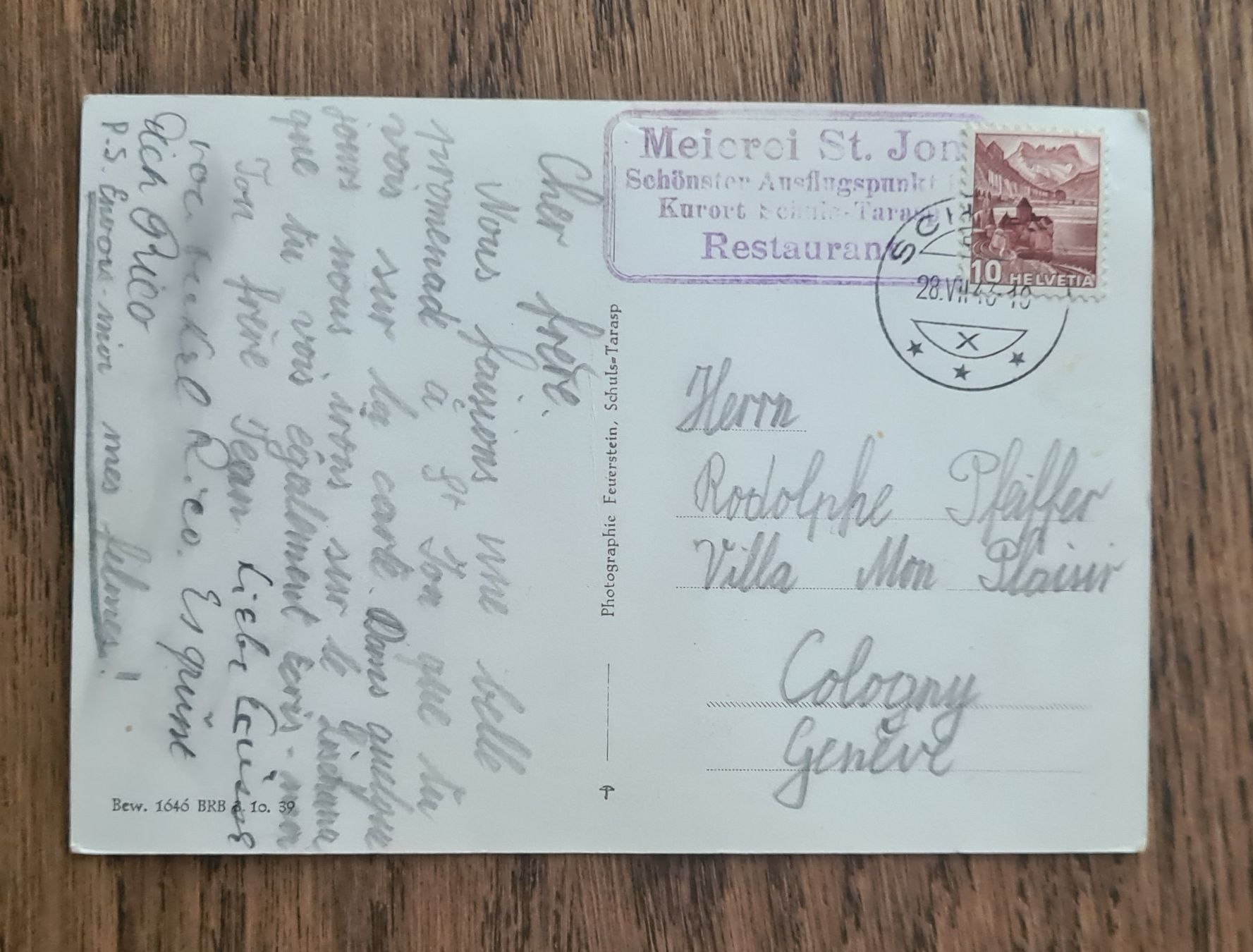 Cartoline postali: St. Jon mit. Lischana 1943 – Usato da Ebikon venduto da Donar50 1