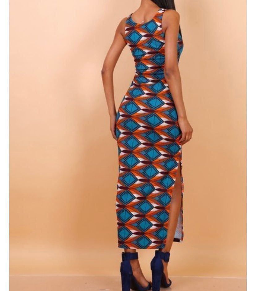 Vestiti: Robe longue motifs bleu orange – Nuovo e nell'imballaggio originale da Petit-Lancy venduto da mina222 2