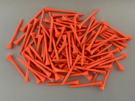 250 Golftees 70mm Holz, orange „classic“