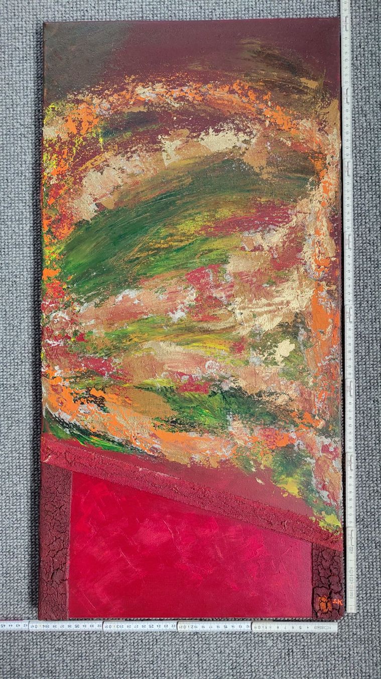 Dipinti: 2x Abstraktes Acrylbild, handgemalt 40x80cm – Usato da Ballwil venduto da bom_ar 1