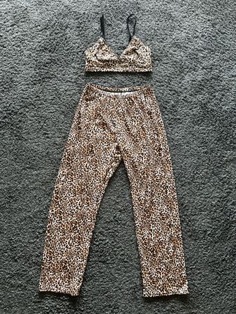 •LEOPARDEN-SET MIT HOSE UND BUSTIER GR.M•