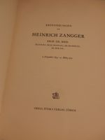 Erinnerungen an Heinrich Zangger, neuwertig!