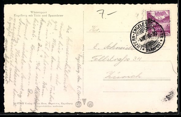 Cartoline postali: Engelberg, Ortsansicht mit Titlis und Sp – Usato da Berlin venduto da bartko-reher 1
