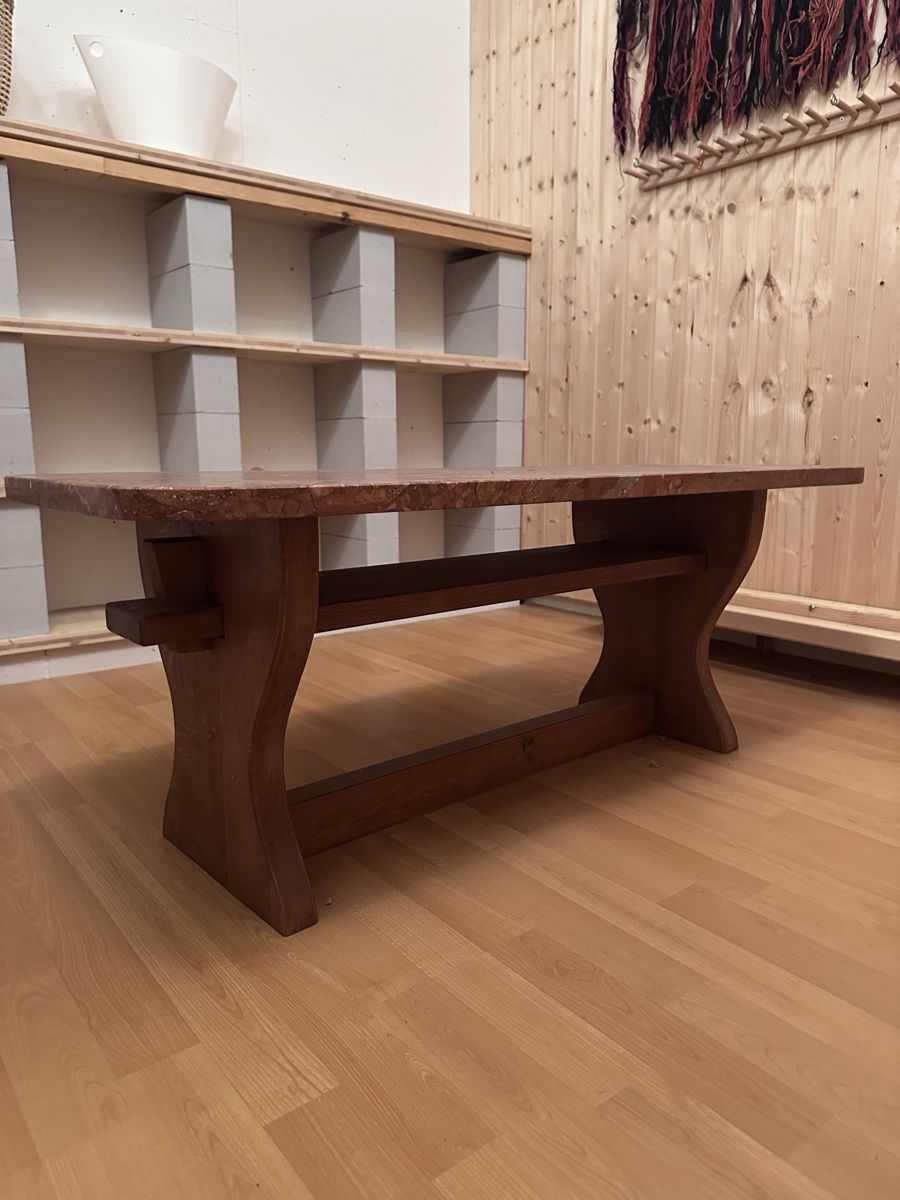Tavoli: Couchtisch Marmorplatte Holzgestell rechteckig – Usato da Riedholz venduto da lena__4533 2