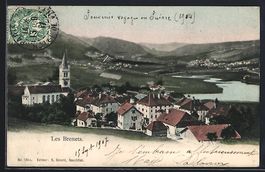AK Les Brenets, Panorama mit Kirche