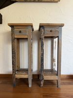 2 Beistelltische Holz Shabby Chic und Vintage