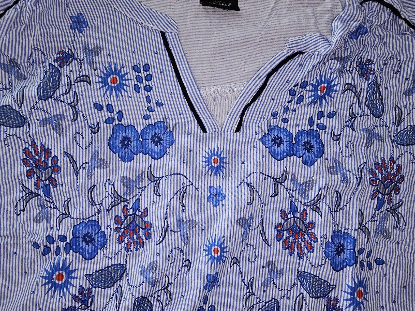 Tuniche: Tunika, hellblau mit Blüten & Glitzer, XL, NEU – Nuovo (secondo la descrizione) da Heiden venduto da Taronia 2