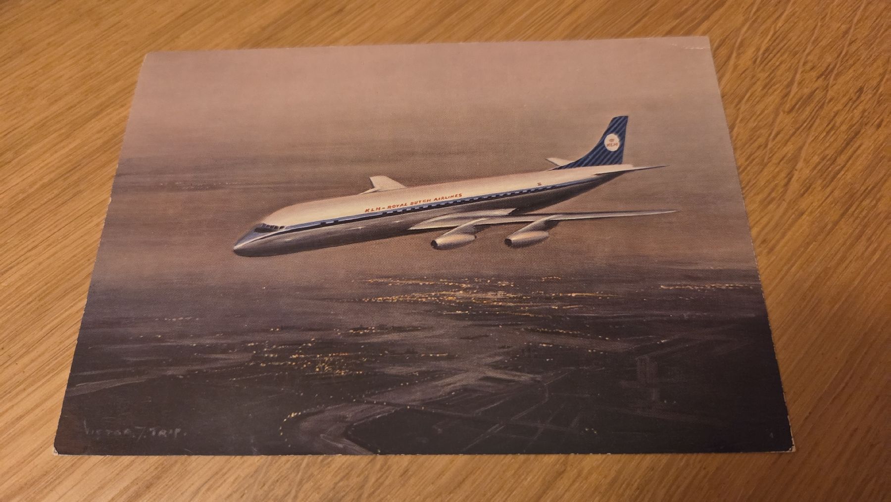 Cartoline postali: Ansichtskarte KLM Douglas DC-8 Intercontinental JET – Usato da Arni AG venduto da Moth68