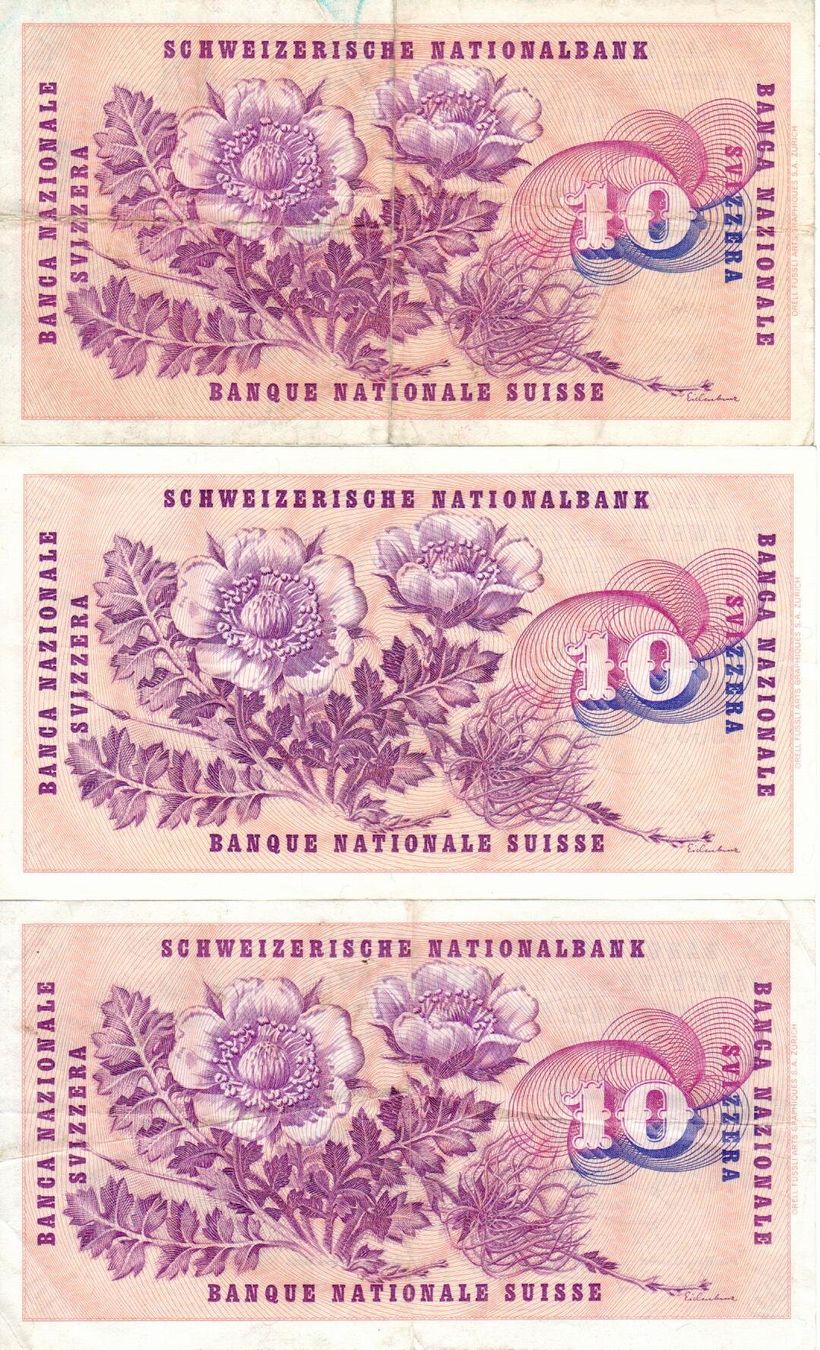 Banknoten: alte Schweizer Banknoten – Gebraucht aus Wolhusen von Curver9 7