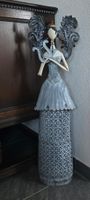 Metallfigur "Engel mit Harfe", Shabby Chic, ca 88cm hoch