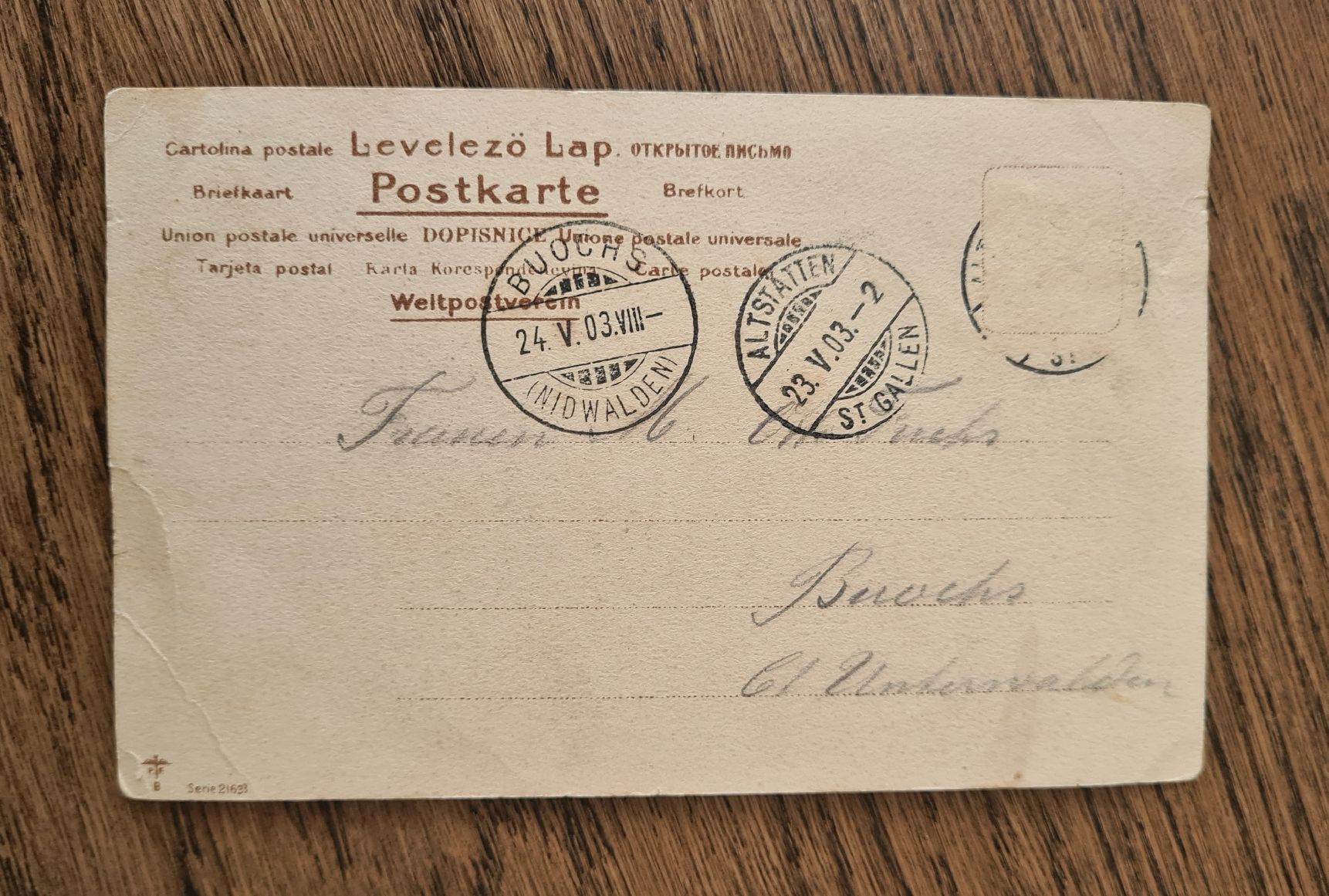 Cartoline postali: Romantisches Paar im Gespräch 1903 – Usato da Ebikon venduto da Donar50 2