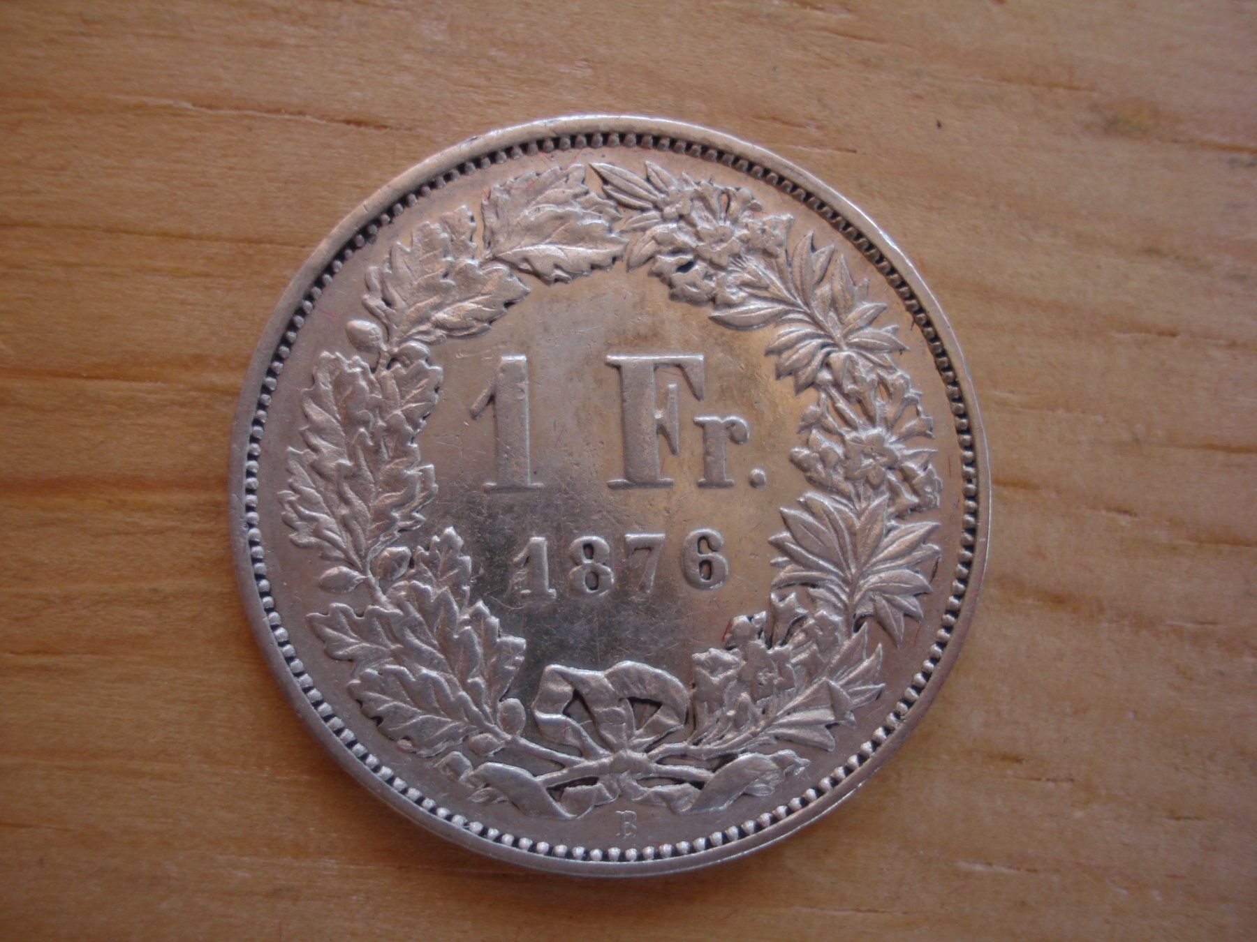 Alle Münzen: (C1) 1 Franken 1876 VZ – Gebraucht aus Erlach von Net-Coins