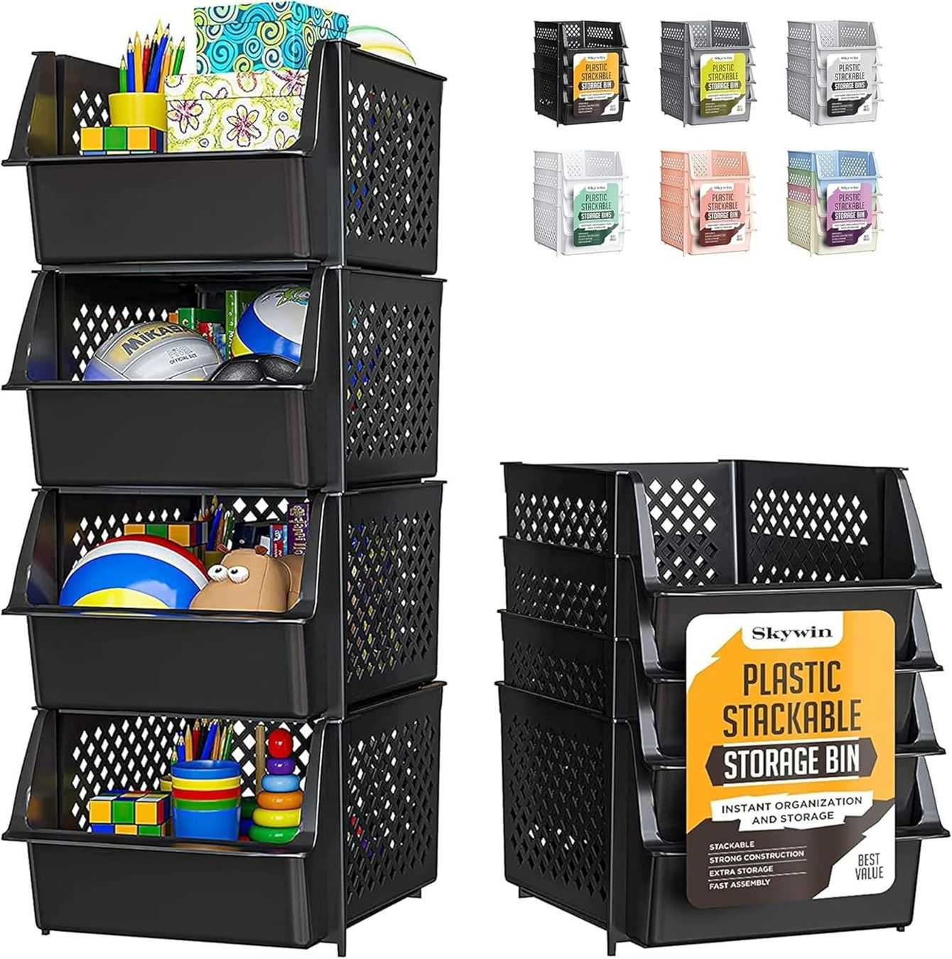 Behälter & Ähnliches: Stapelbare Aufbewahrungsboxen 4er Set Organizer Körbe – Neu und originalverpackt aus Hallau von Sale50OFF