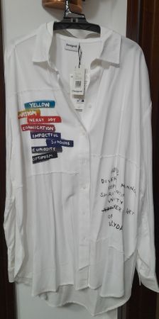 Camicia Desigual bianca Oversized S nuova con etichetta