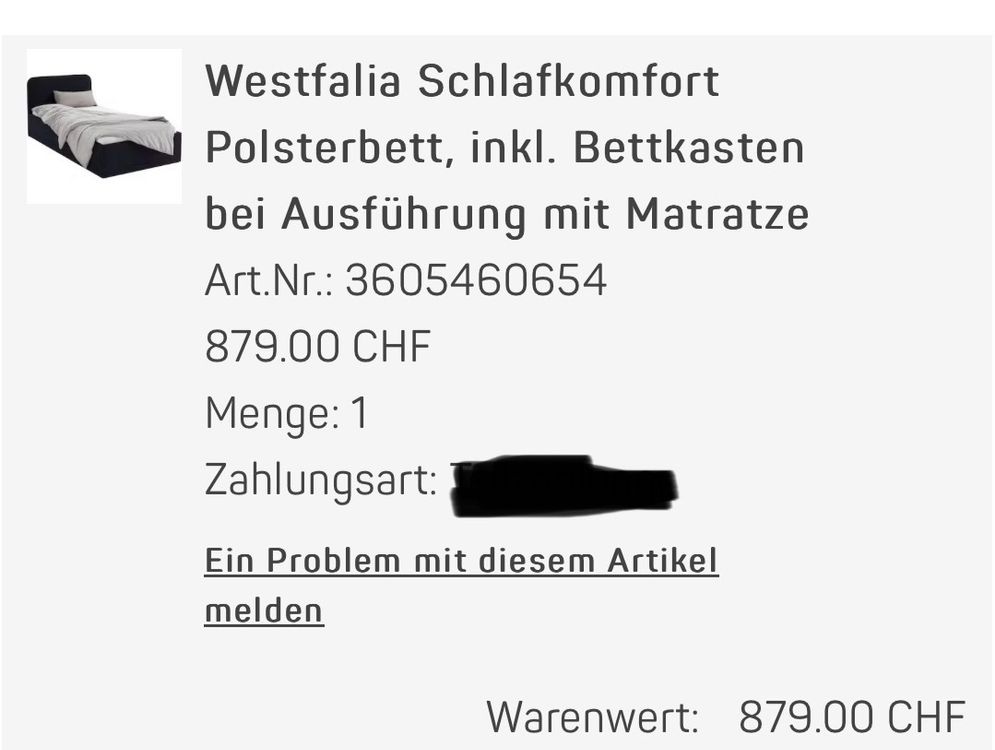 Letti: Schwarzes Bett mit Stauraum 120x200cm, NP 879.- – Usato da Ins venduto da fosy67 4