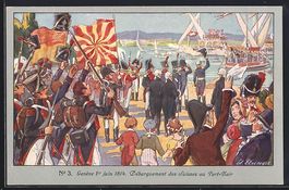 Geneve, Débarquement des Suisses au Por