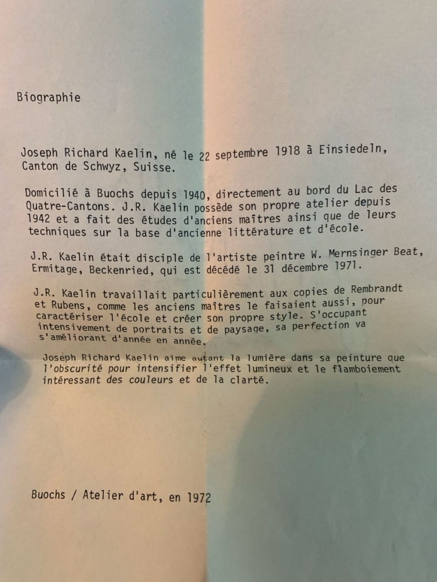 Dipinti: KÄLIN JOSEPH RICHARD 1918-1993 Einsiedeln – Usato da Wolfhalden venduto da SecondAntique 6