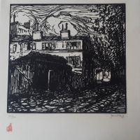 GABRIEL BELOT  "LA MAISON DE BALZAC  Woodcut signé num.