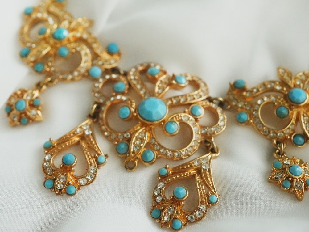 Autres bijoux: Statement Collier Vintage Türkis Strass – D'occasion à Volketswil par HeredisAntiques 2