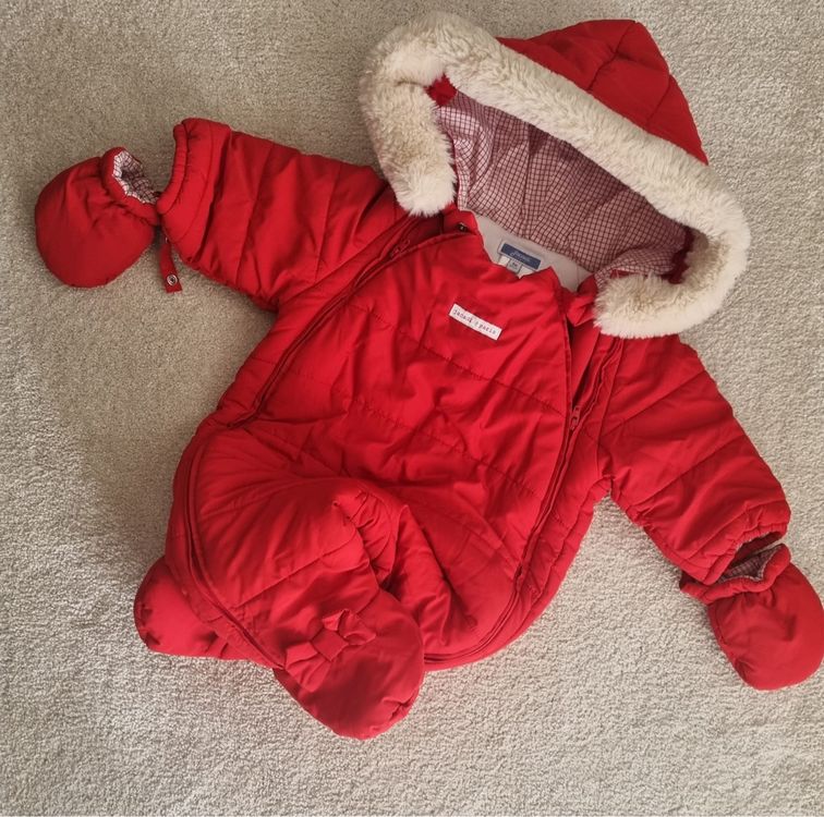 Combinaison Sans Manches Jacadi Pour Bébé 6 Mois - Carreaux Rose Et Gris - Doublée, Avec Nœud - Comme Neuve
