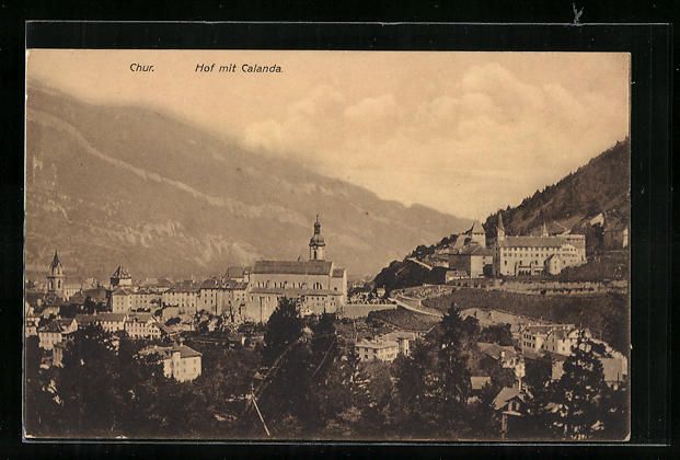 Cartoline postali: AK Chur, Hof mit Calanda – Usato da Berlin venduto da bartko-reher