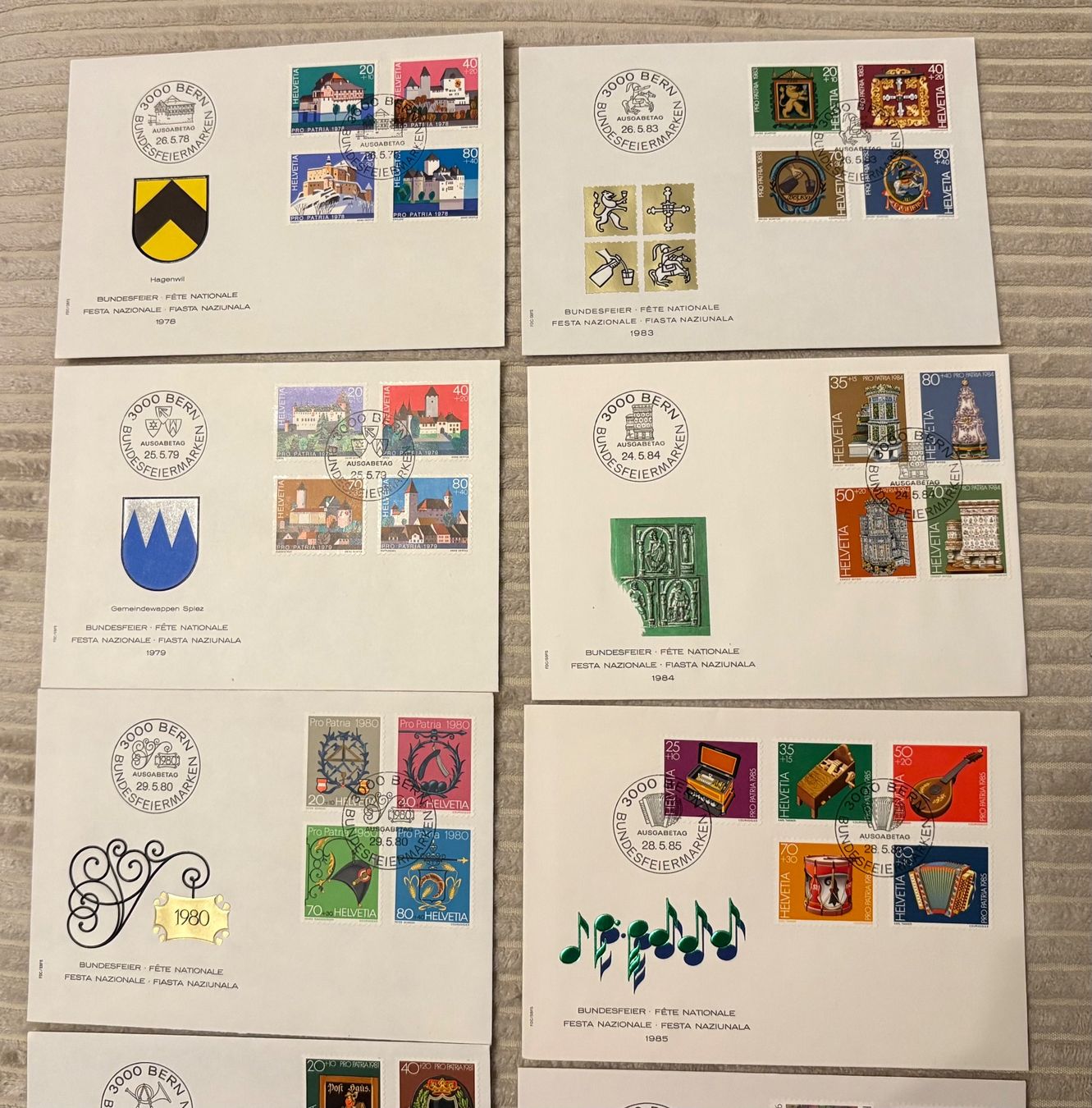 Tutti i francobolli: FDC Pro Patria 1978 - 1987 – Usato da St-Légier-Chiésaz venduto da Theo006 1
