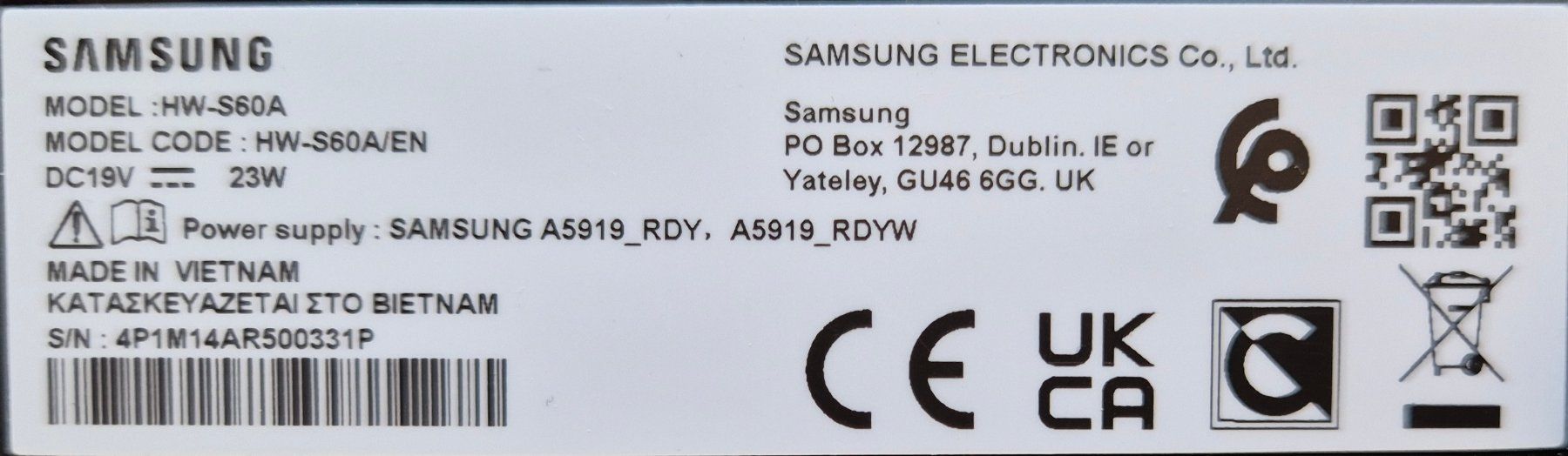 Samsung Home Cinema: Soundbar Samsung HW-S60A – Usato da Zürich venduto da Thevanboomer 1