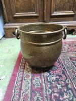 Messing Topf mit Henkeln H ca. 20 cm D ca. 20 cm (DR)