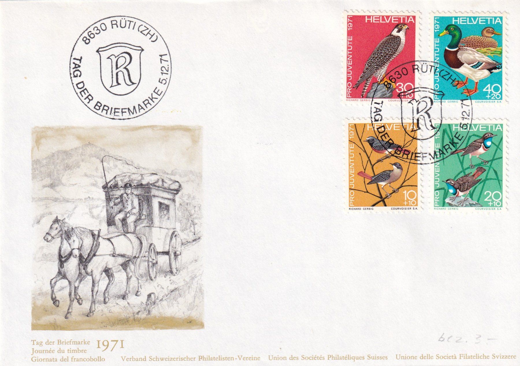Tutti i francobolli: Tag der Briefmarke 1971 Rüti 5.12.1971 – Nuovo (secondo la descrizione) da Birsfelden venduto da chr_yq2g 2