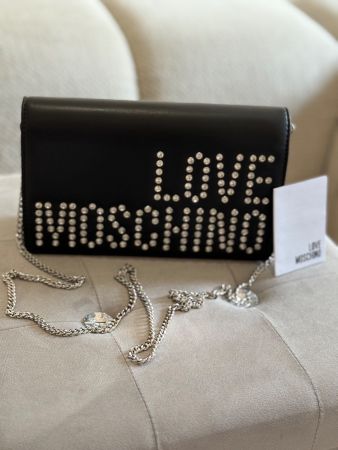 Sac Love Moschino "Smart Daily" – Logo Strass Argent –
