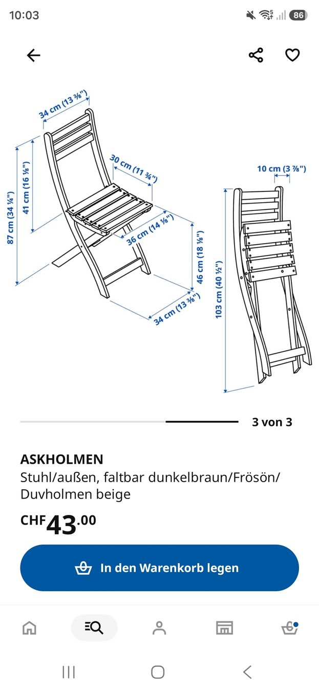 Ikea Tischgruppe: Ikea Gartentisch mit 2 Stühlen – Gebraucht aus Luzern von F.Cremona 2