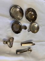 Zuckerzange und Teefilter Set versilbert Antik 6-teilig