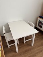 Kindertisch mit 2 Stühlen, weiss, Top für Kinder!